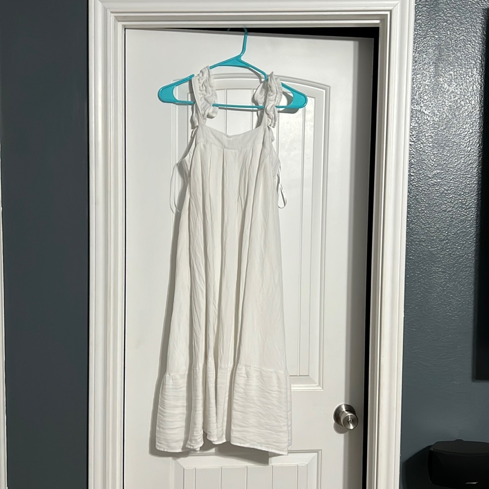 Red dress maxi white dress
